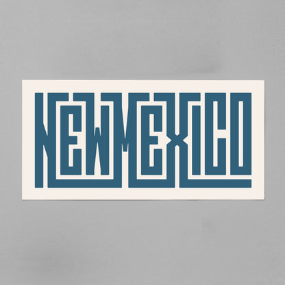 Unframed navy New Mexico Poster on Gray Background