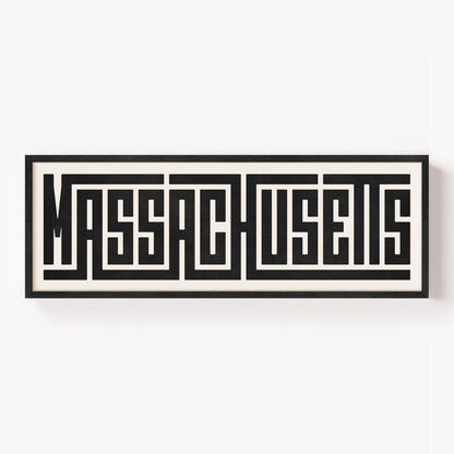 Massachusetts - Typography Print