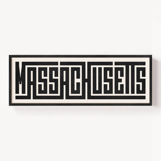 Massachusetts - Typography Print