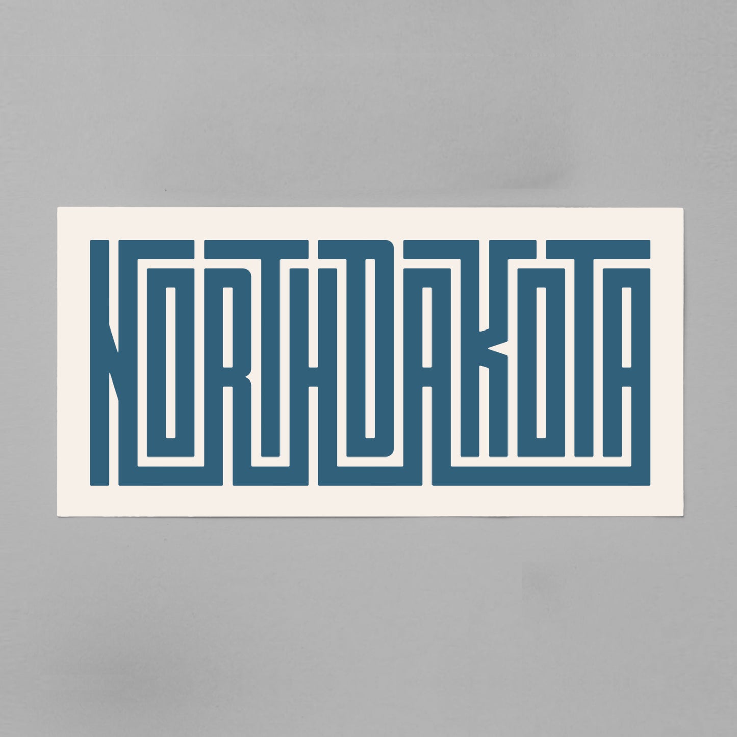 Unframed navy North Dakota Poster on Gray Background