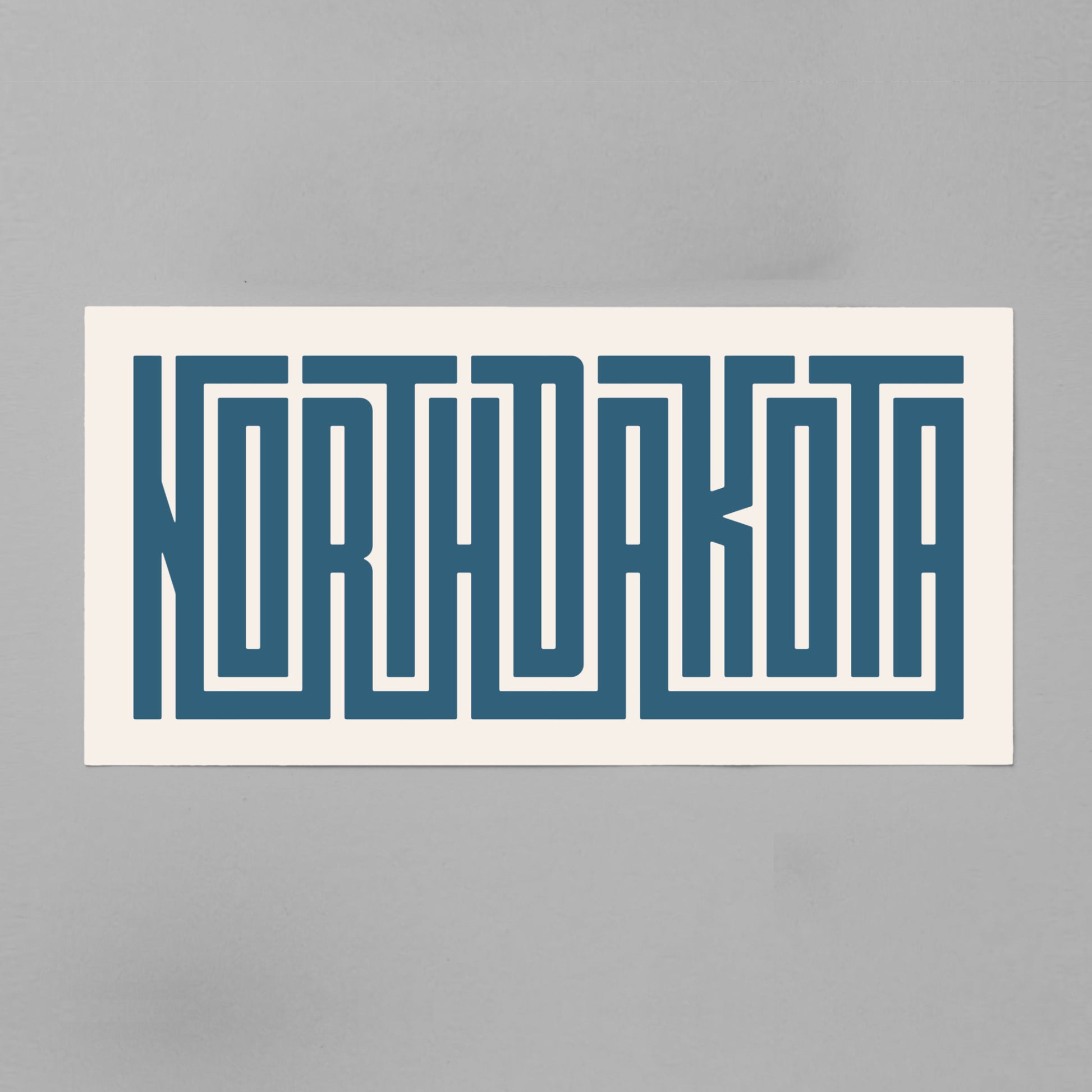Unframed navy North Dakota Poster on Gray Background