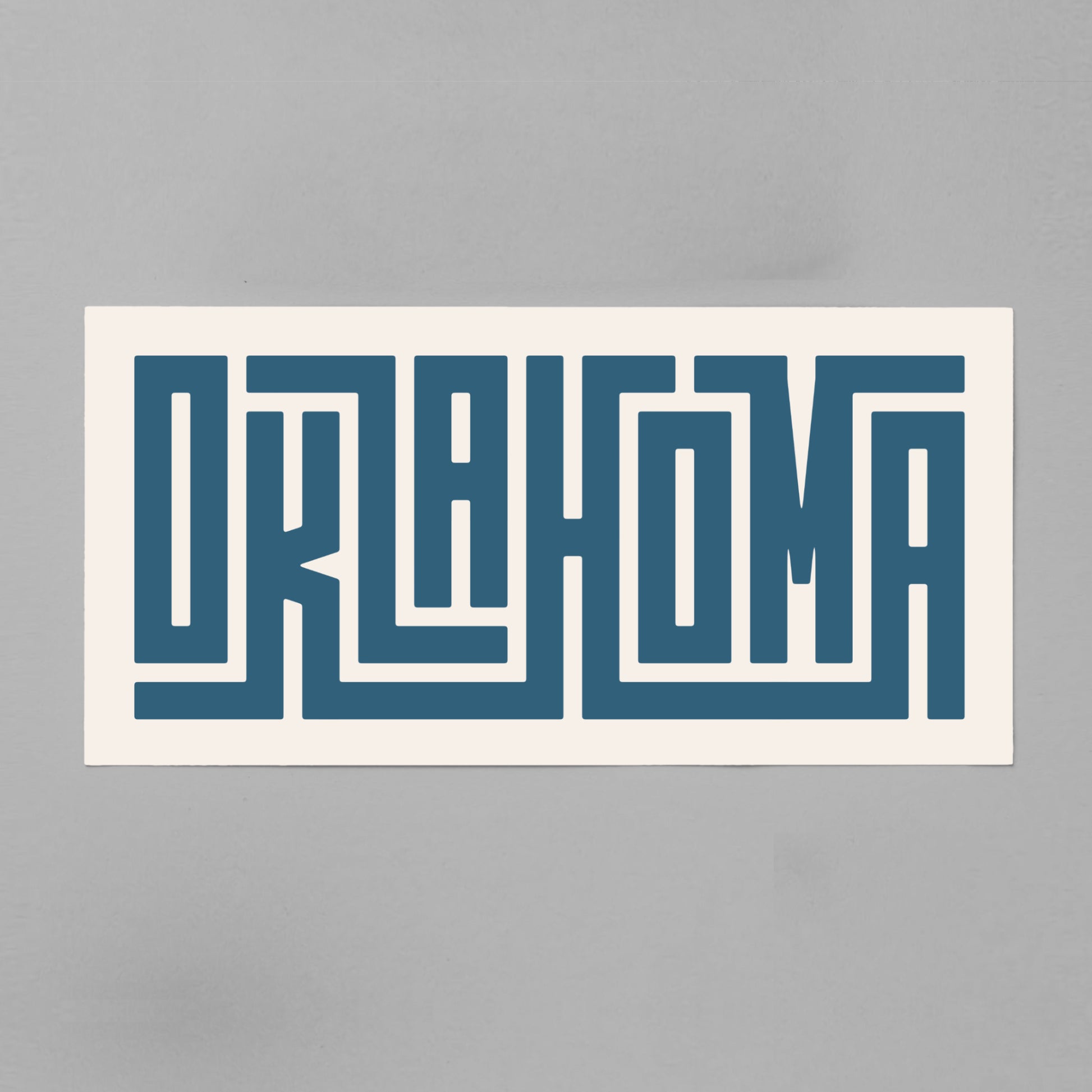 Unframed navy Oklahoma Poster on Gray Background