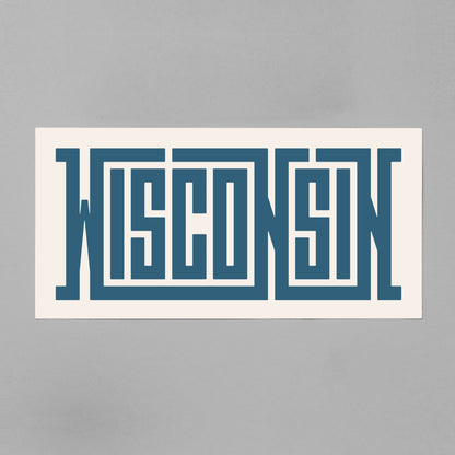 Unframed Wisconsin Poster on Gray Background