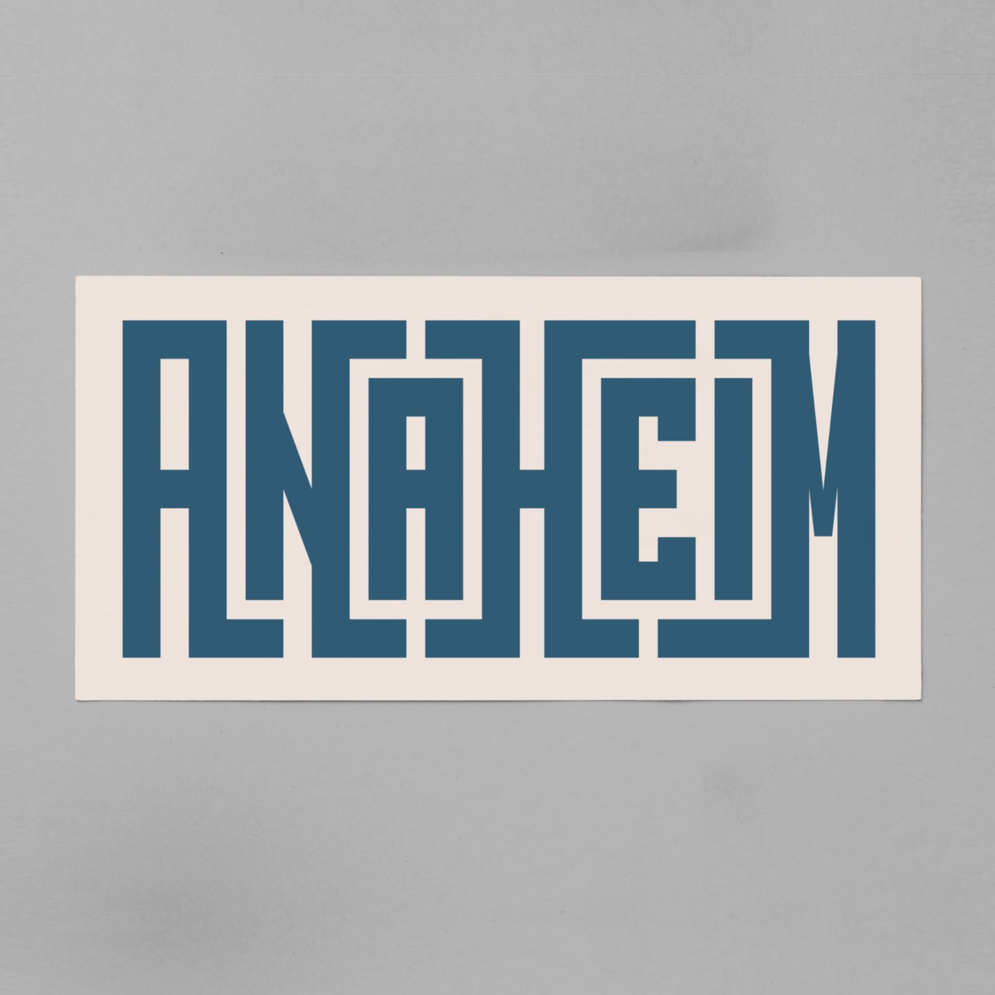 Unframed navy Anaheim Poster on Gray Background