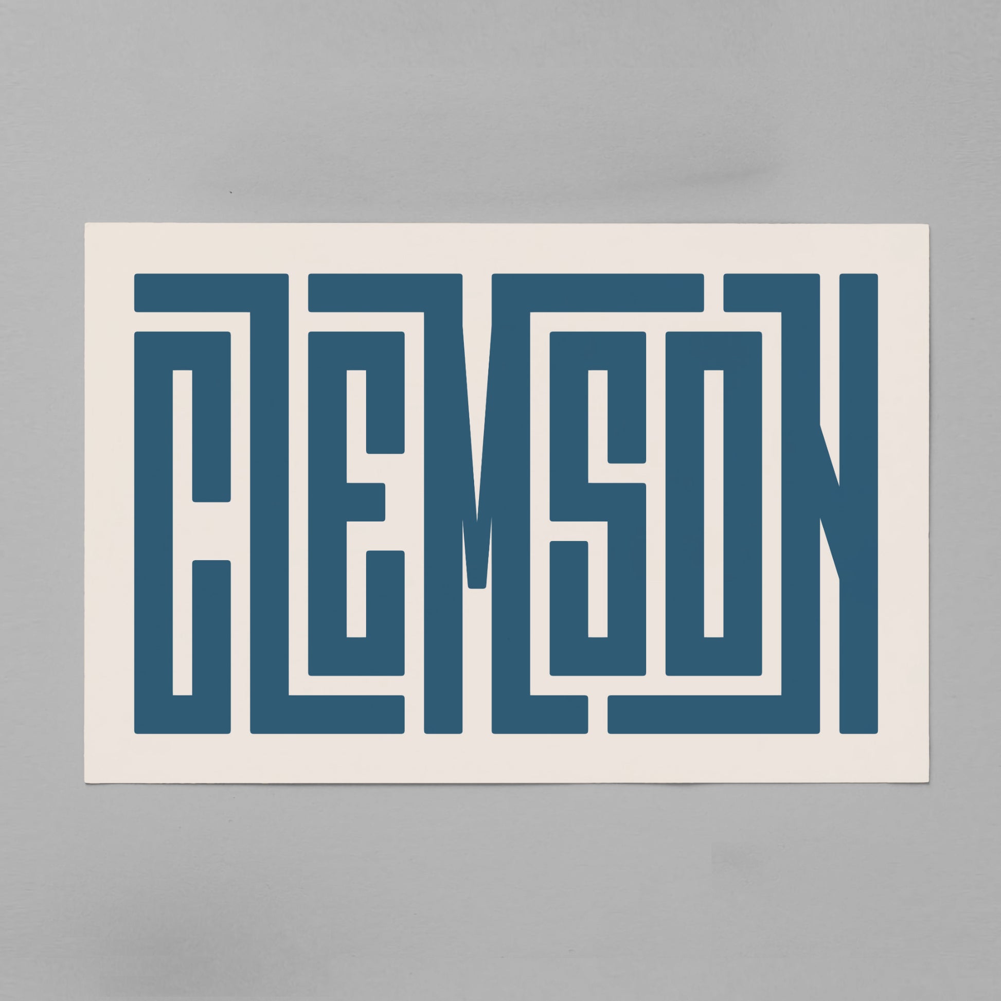 Unframed Clemson Poster on Gray Background