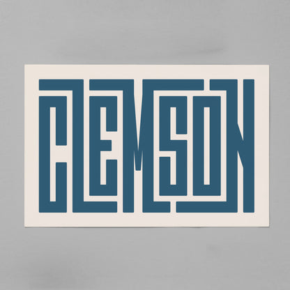 Unframed Clemson Poster on Gray Background