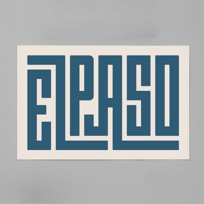 Unframed El Paso Poster on Gray Background