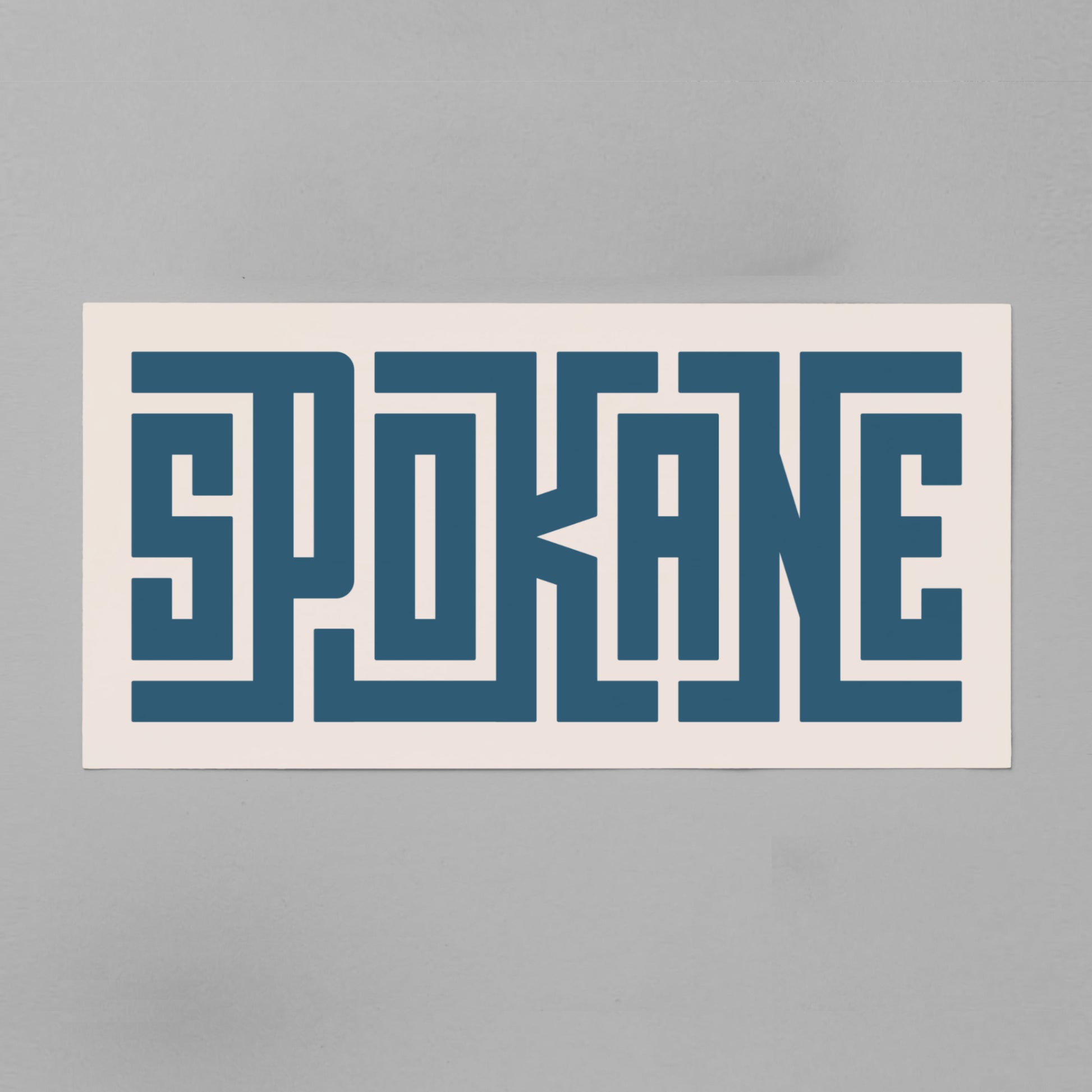 Unframed navy Spokane Poster on Gray Background