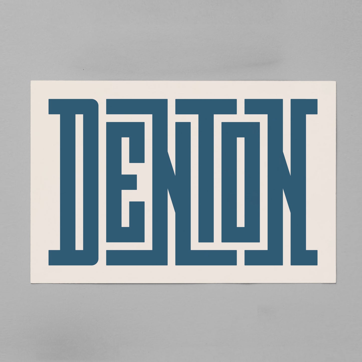 Unframed Denton Poster on Gray Background