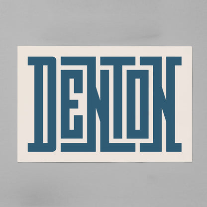 Unframed Denton Poster on Gray Background