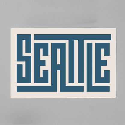 Unframed Seattle Poster on Gray Background