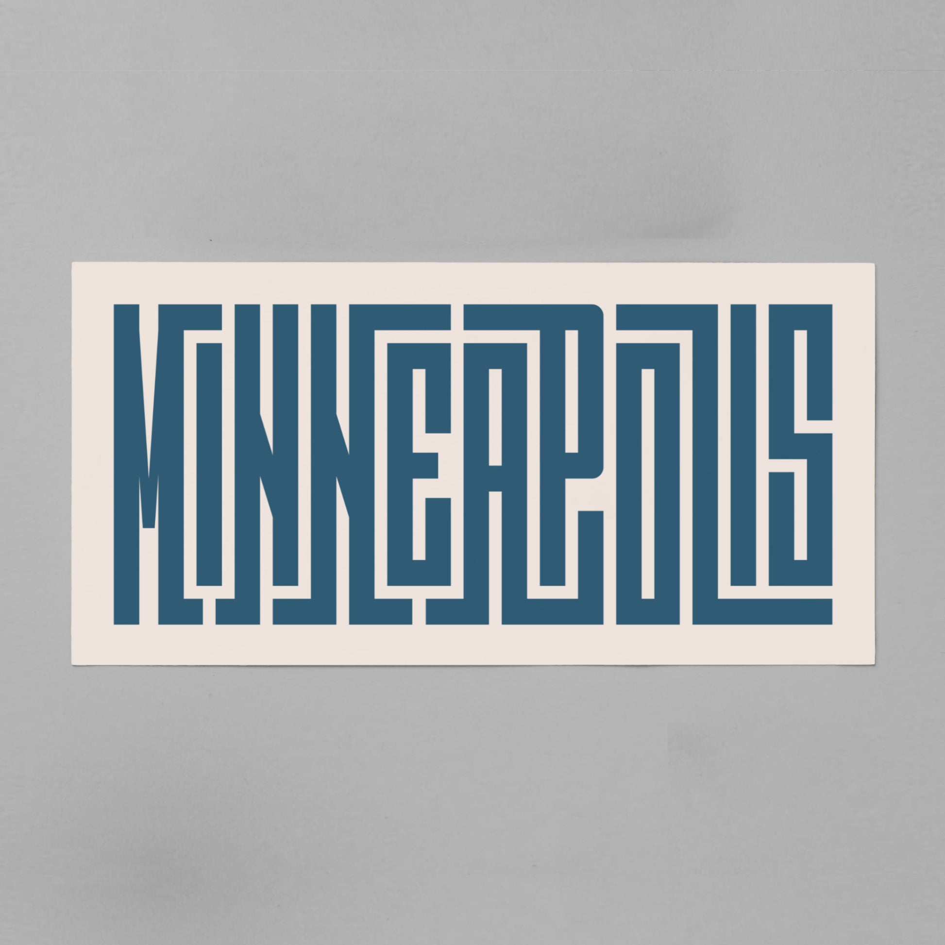 Unframed navy Minneapolis Poster on Gray Background