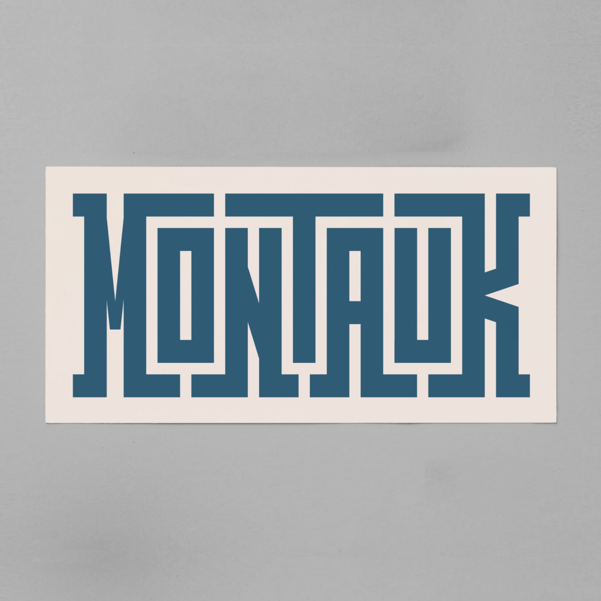 Unframed navy Montauk Poster on Gray Background