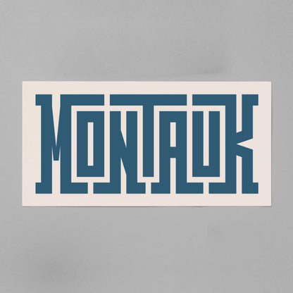 Unframed navy Montauk Poster on Gray Background
