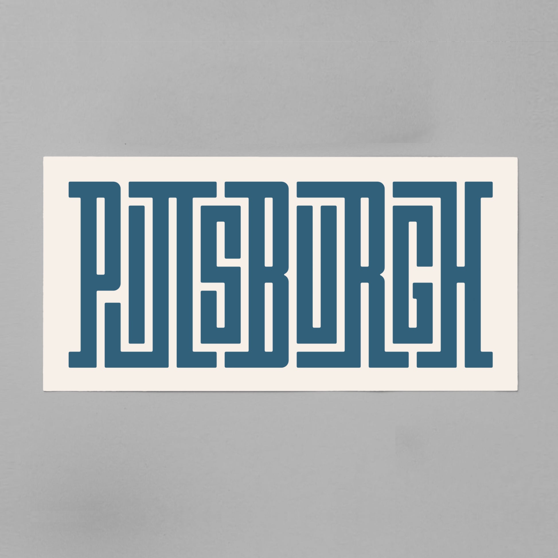 Unframed navy Pittsburgh Poster on Gray Background