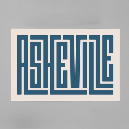Unframed Asheville Poster on Gray Background