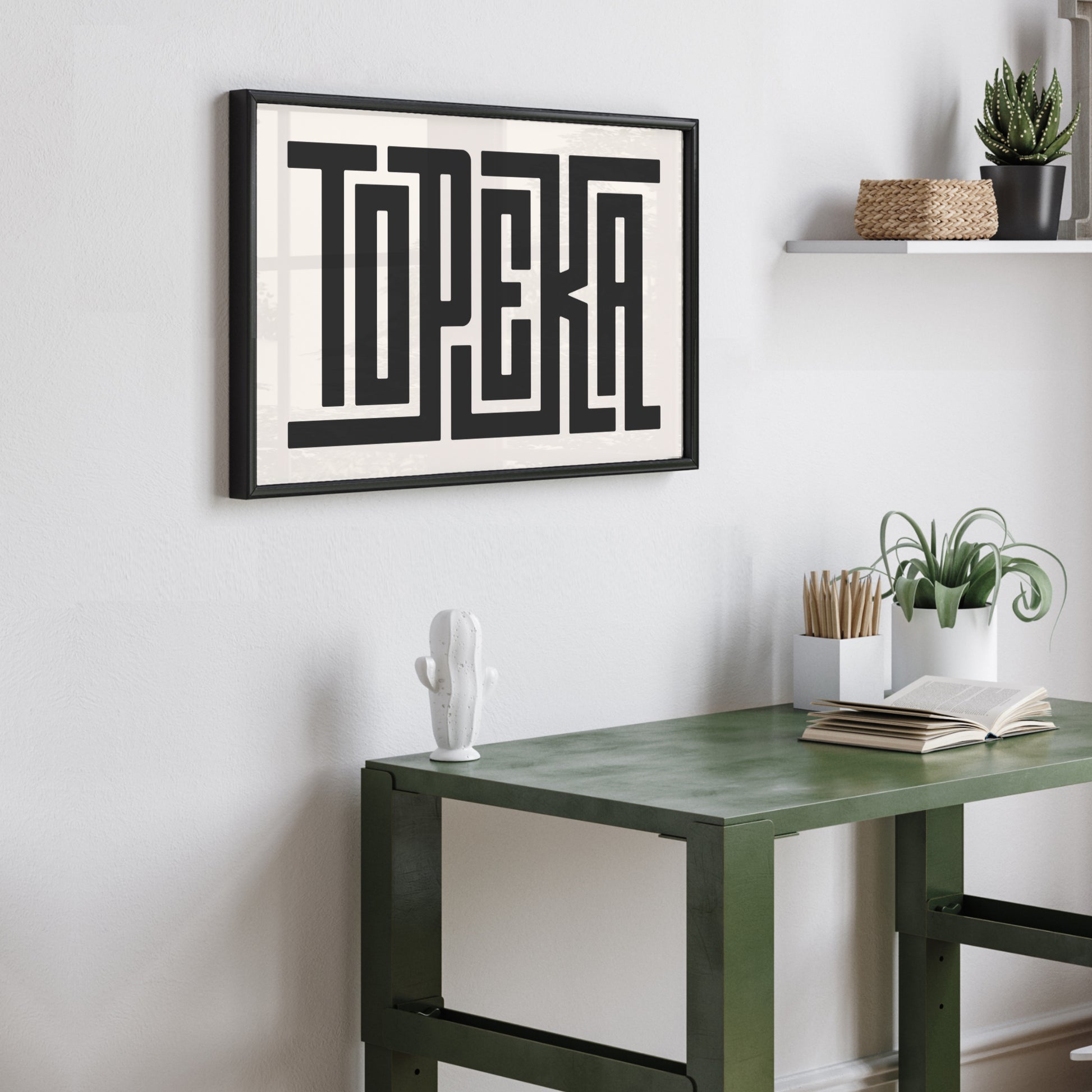 Electic and Trendy Topeka Art - Dorm Room Wall Art above desk