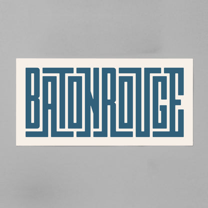 Unframed Baton Rouge Poster on Gray Background
