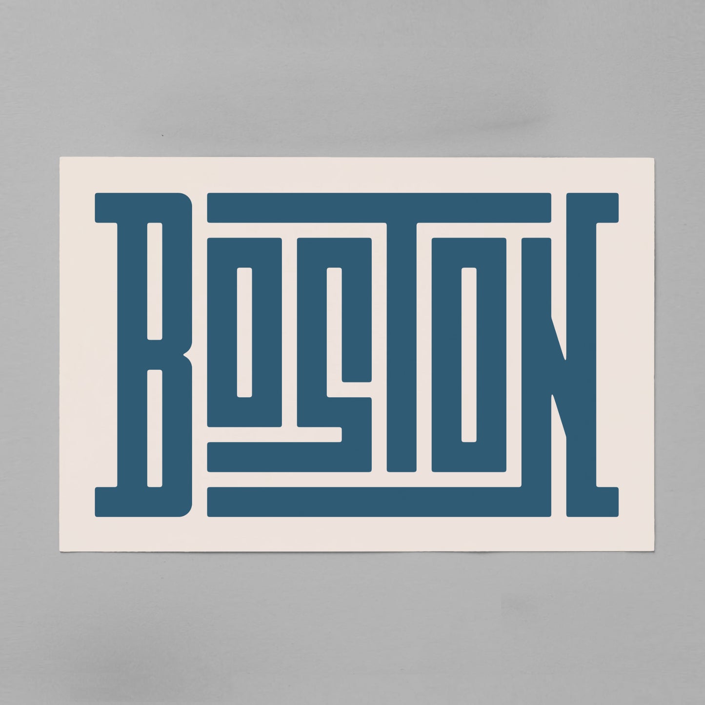 Unframed Boston Poster on Gray Background