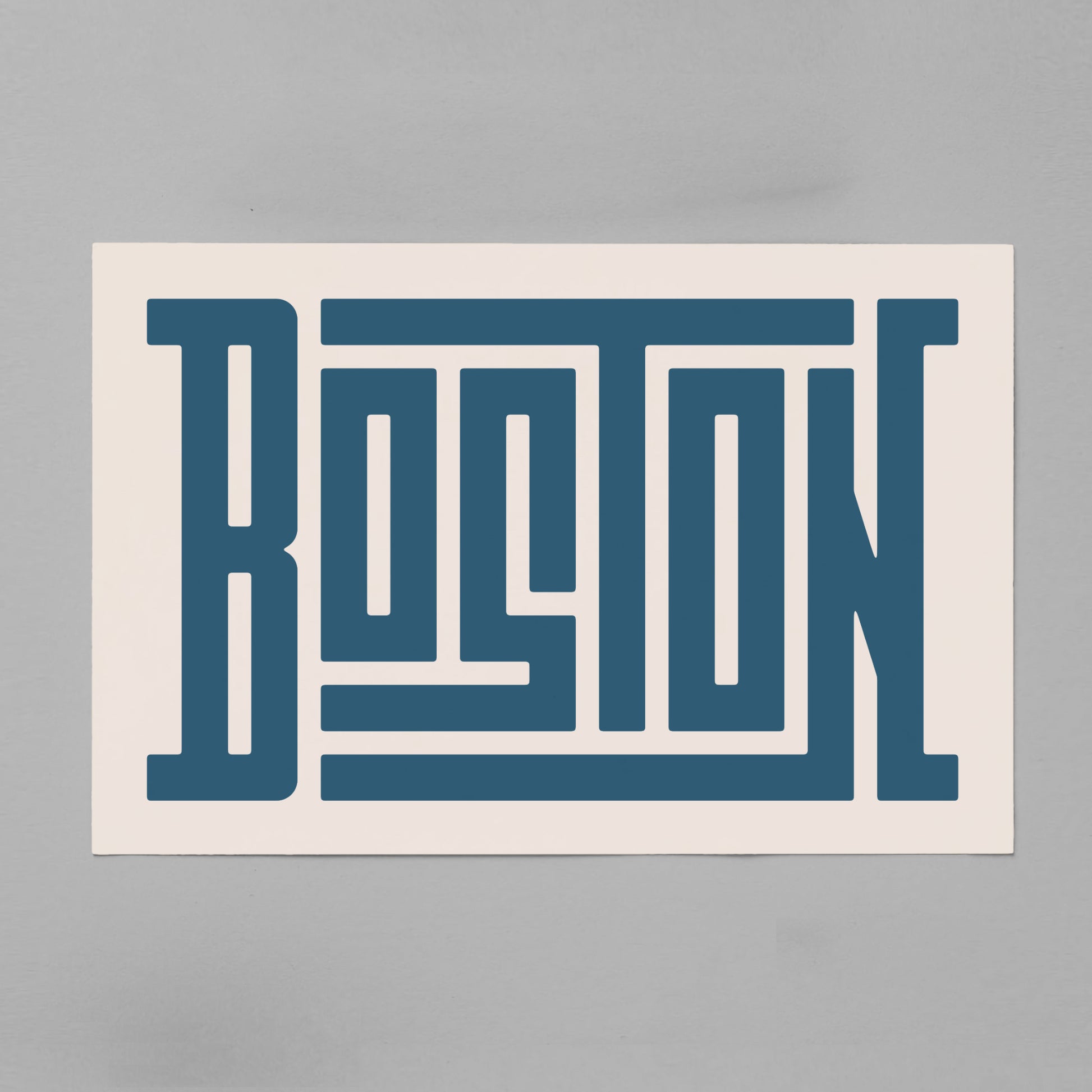 Unframed Boston Poster on Gray Background