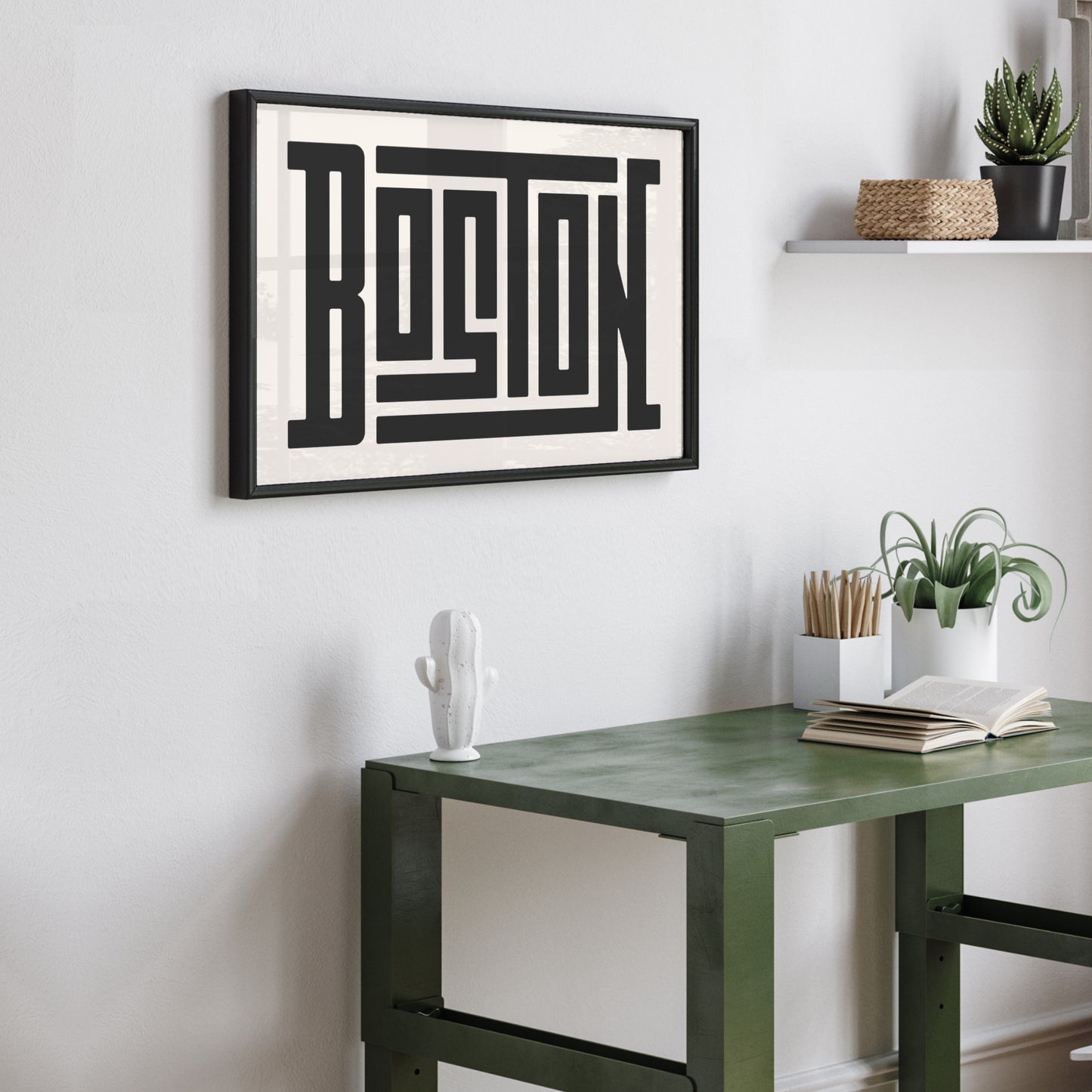 Electic and Trendy Boston Art - Dorm Room Wall Art above desk