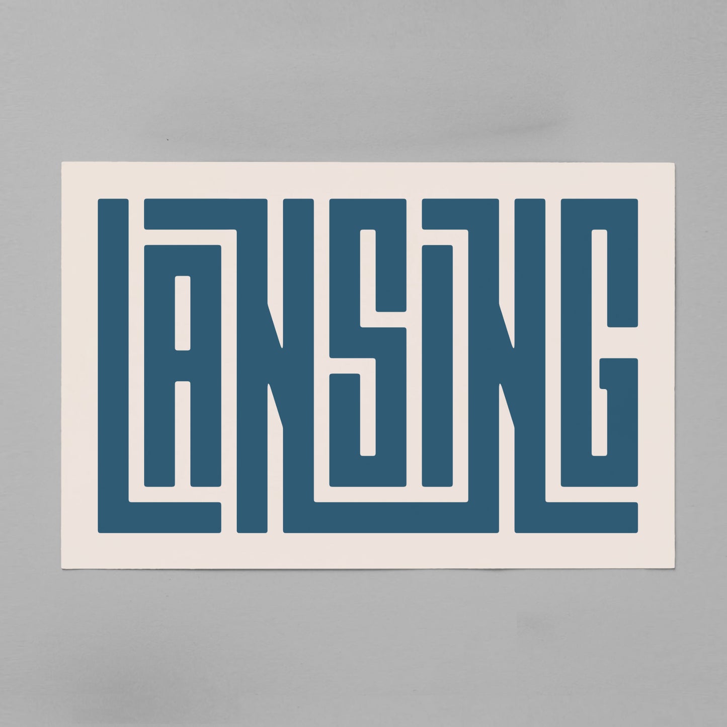 Unframed Lansing Poster on Gray Background
