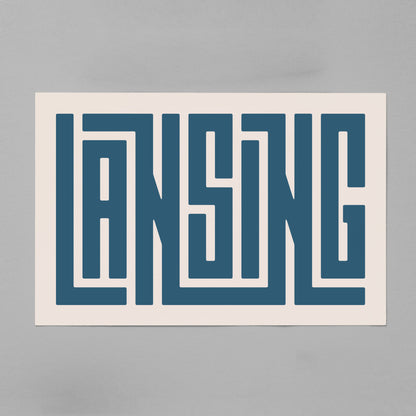 Unframed Lansing Poster on Gray Background