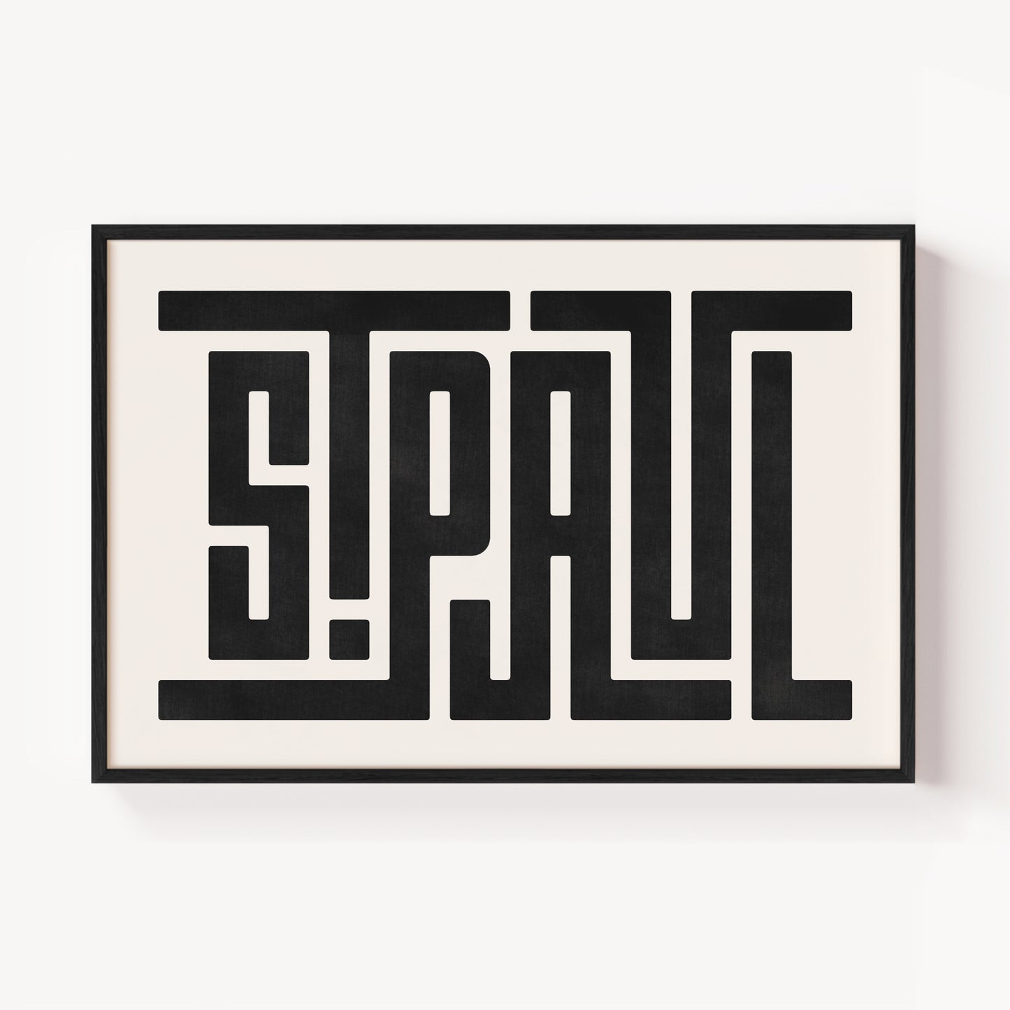 Modern Framed Saint Paul Art - Black Typography Design on White Background