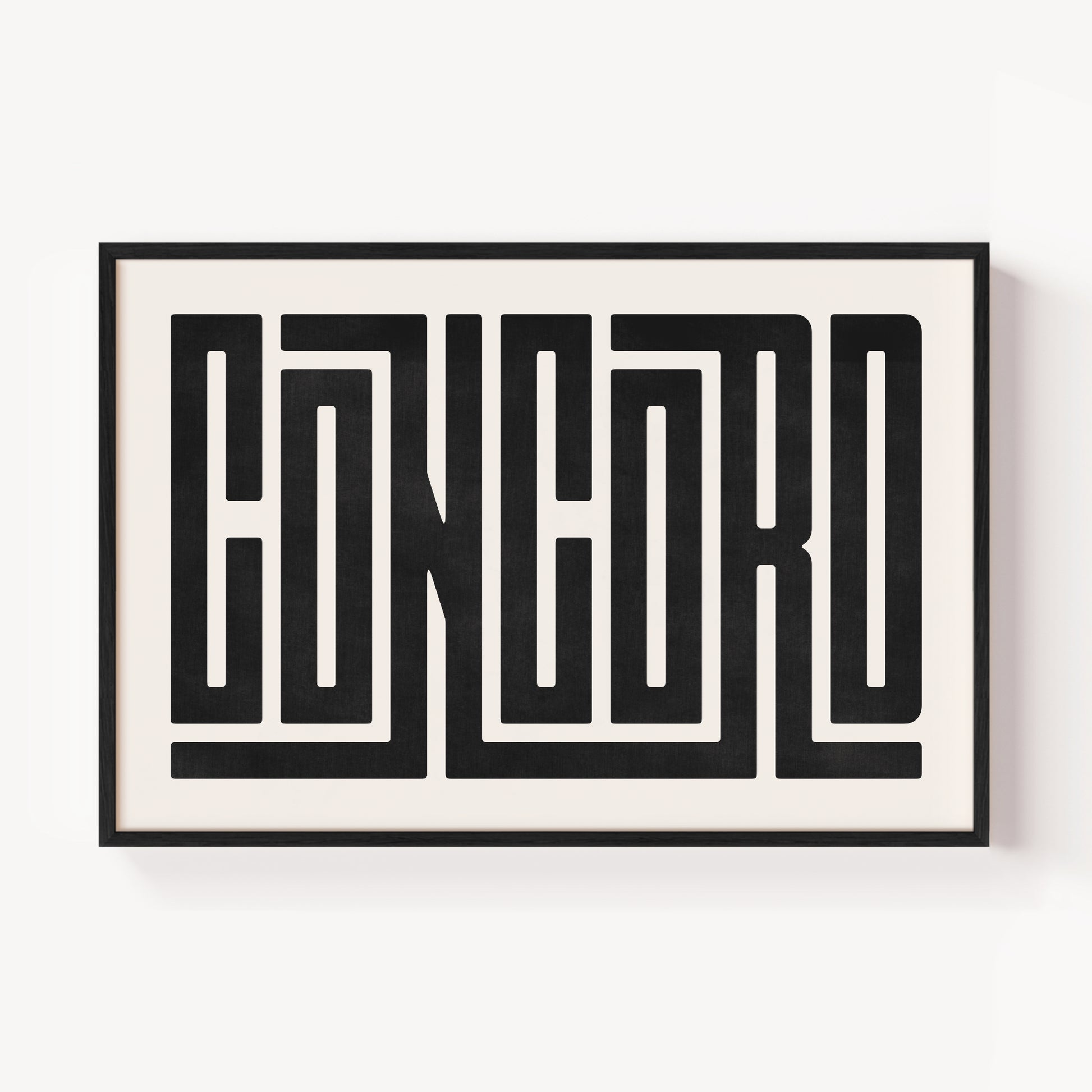 Modern Framed Concord Art - Black Typography Design on White Background