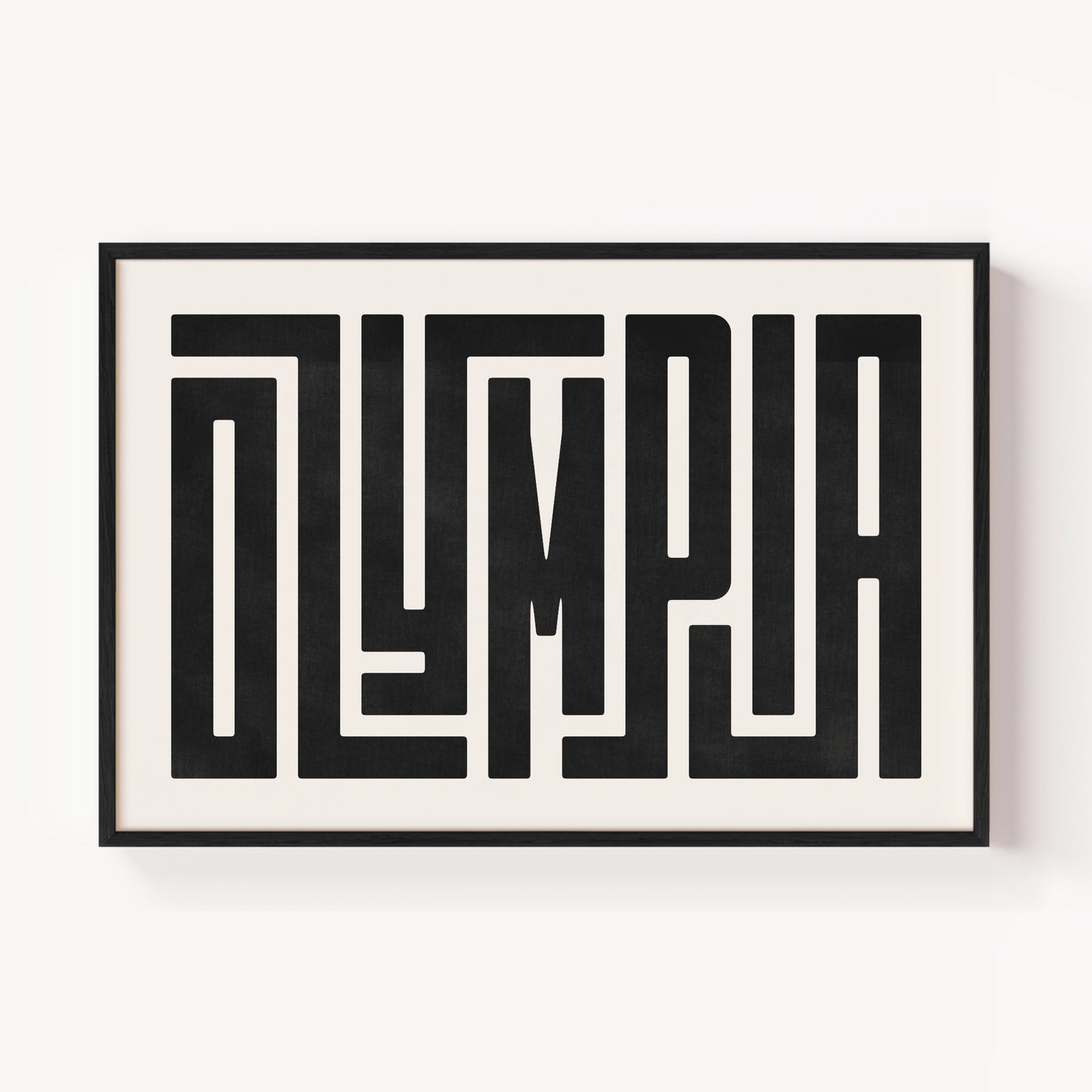 Modern Framed Olympia Art - Black Typography Design on White Background