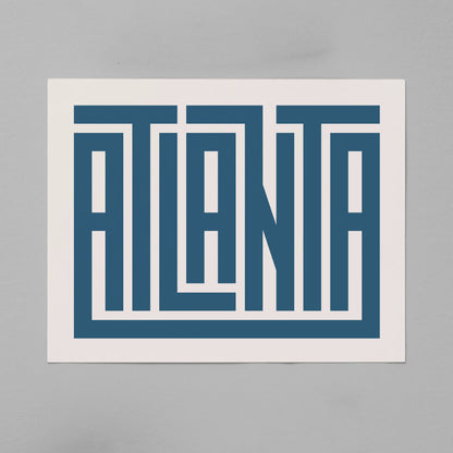 Unframed Atlanta Poster on Gray Background