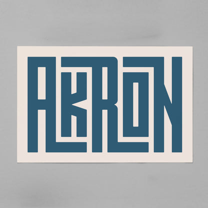 Unframed Akron Poster on Gray Background