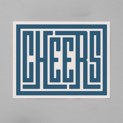 Unframed Cheers Poster on Gray Background