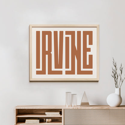 Minimalist Wood Framed Irvine Wall Decor in Modern Styled Room