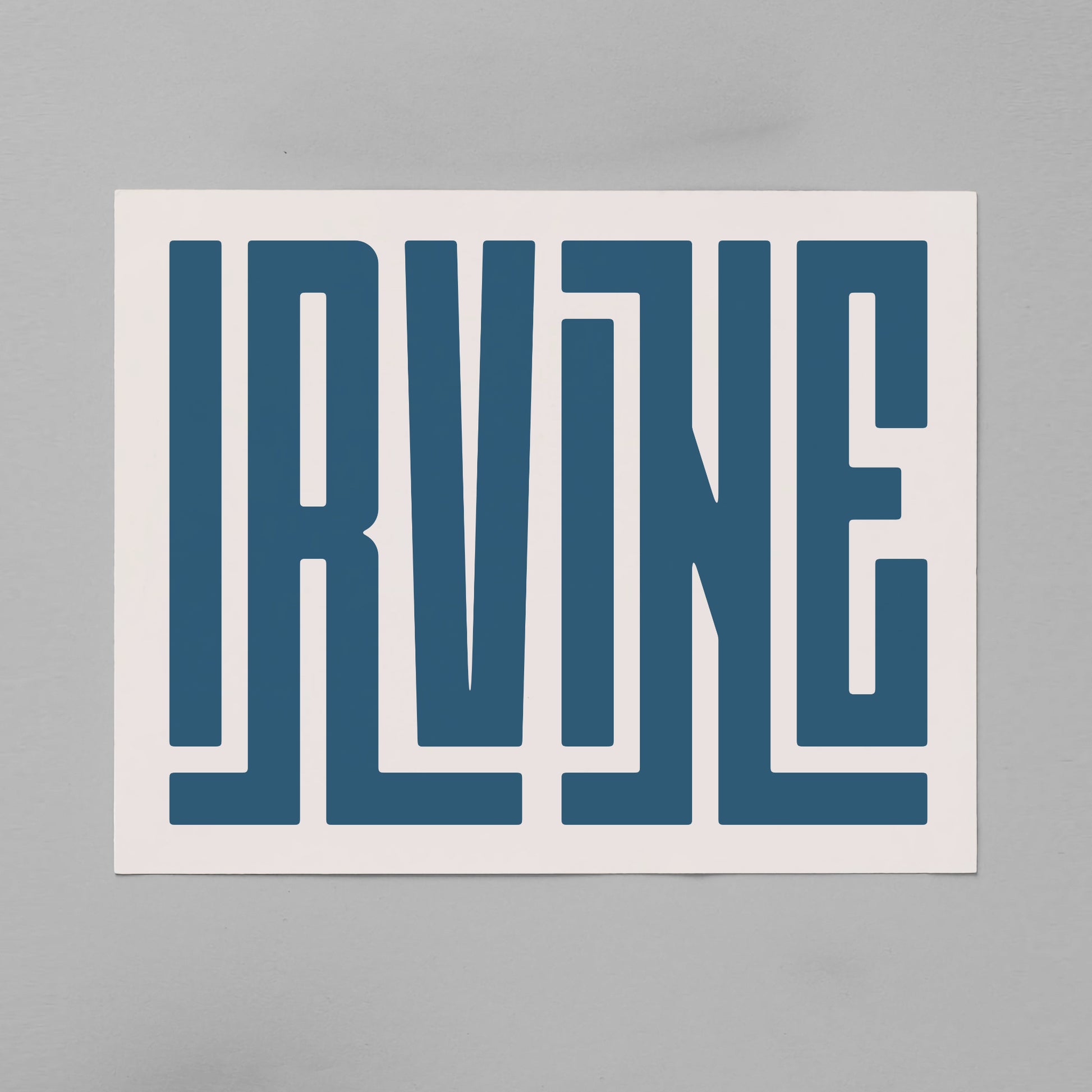 Unframed Irvine Poster on Gray Background