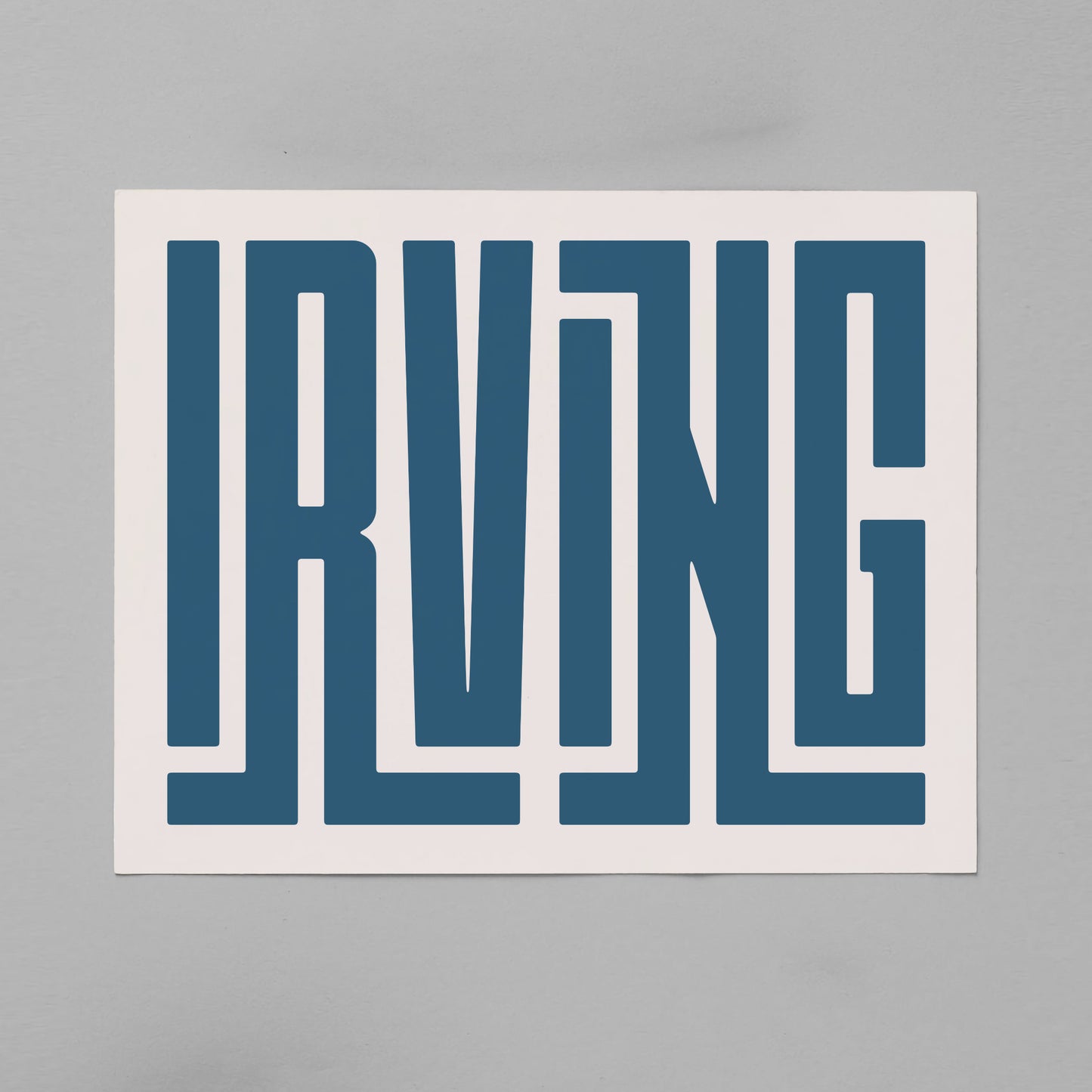 Unframed Irving Poster on Gray Background