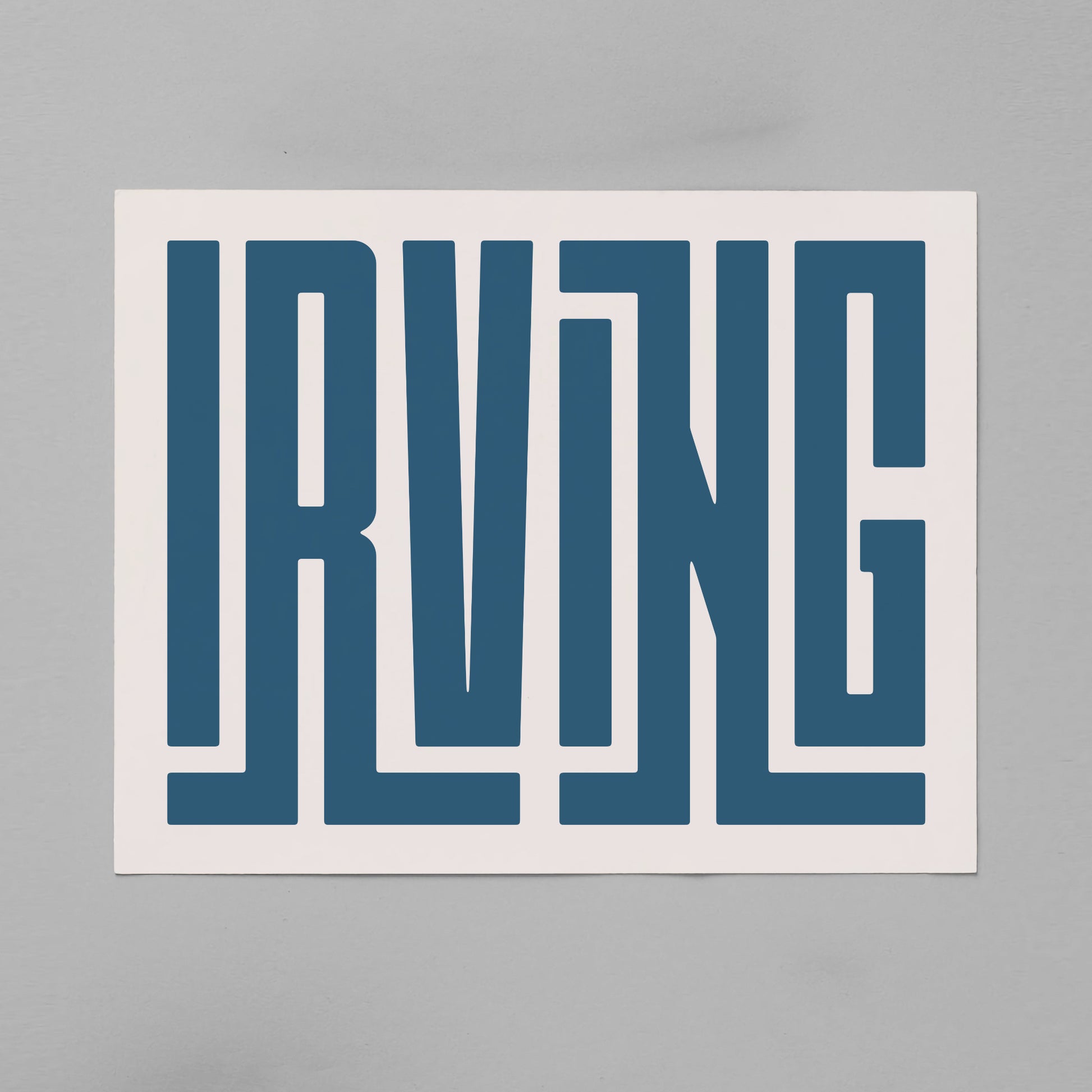 Unframed Irving Poster on Gray Background