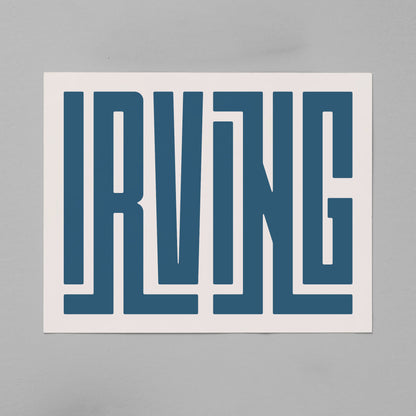 Unframed Irving Poster on Gray Background