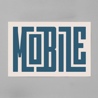 Unframed Mobile Poster on Gray Background