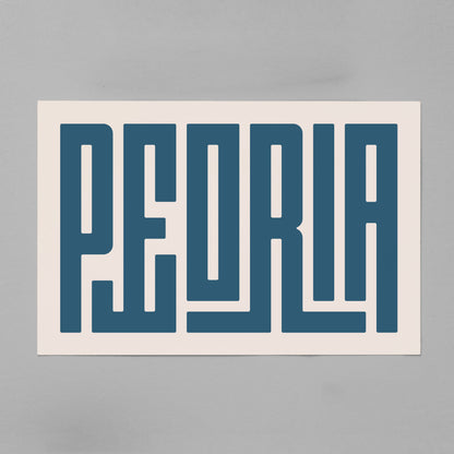 Unframed Peoria Poster on Gray Background