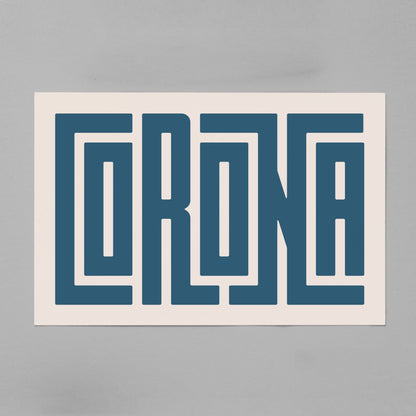 Unframed Corona Poster on Gray Background