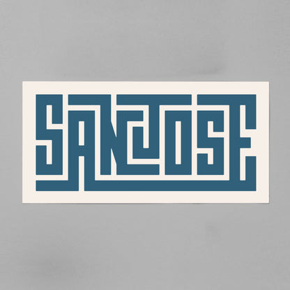 Unframed San Jose Poster on Gray Background