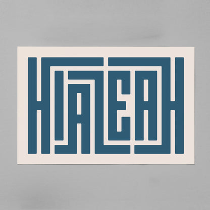 Unframed Hialeah Poster on Gray Background