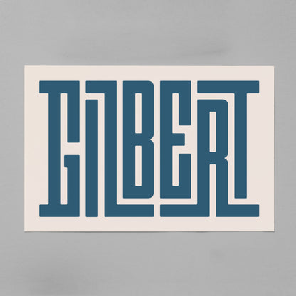 Unframed Gilbert Poster on Gray Background