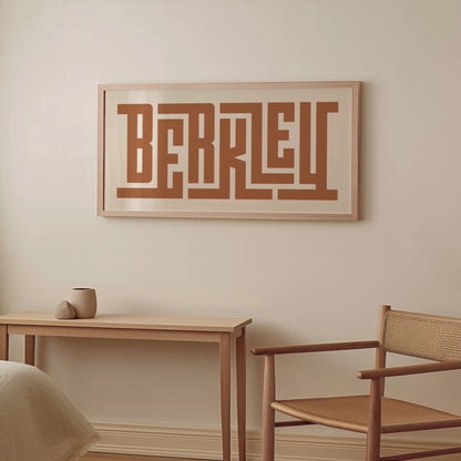 Wood framed minimalist Berkeley Wall Decor in Boho style room wtih neutral colors