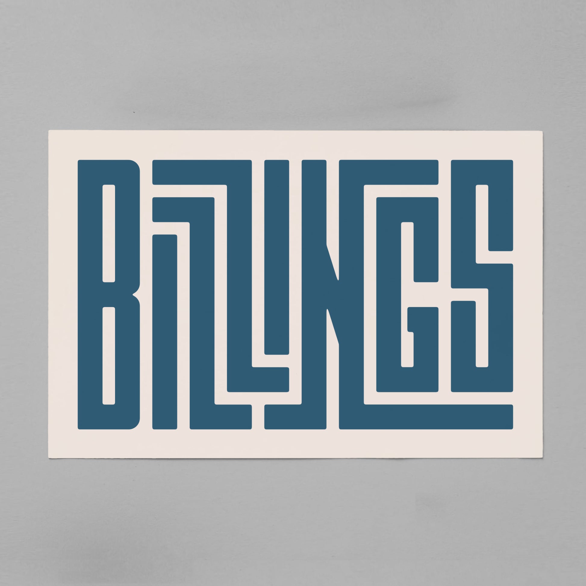 Unframed Billings Poster on Gray Background