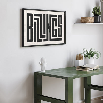 Electic and Trendy Billings Art - Dorm Room Wall Art above desk