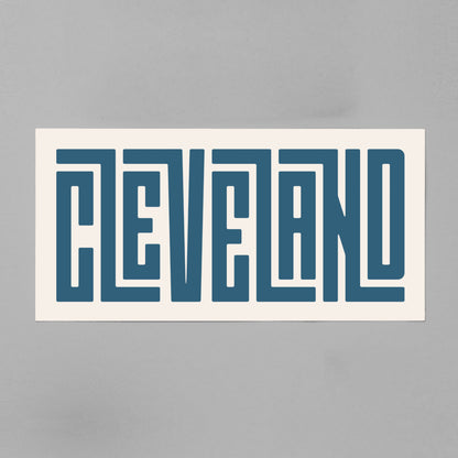 Unframed Cleveland Poster on Gray Background