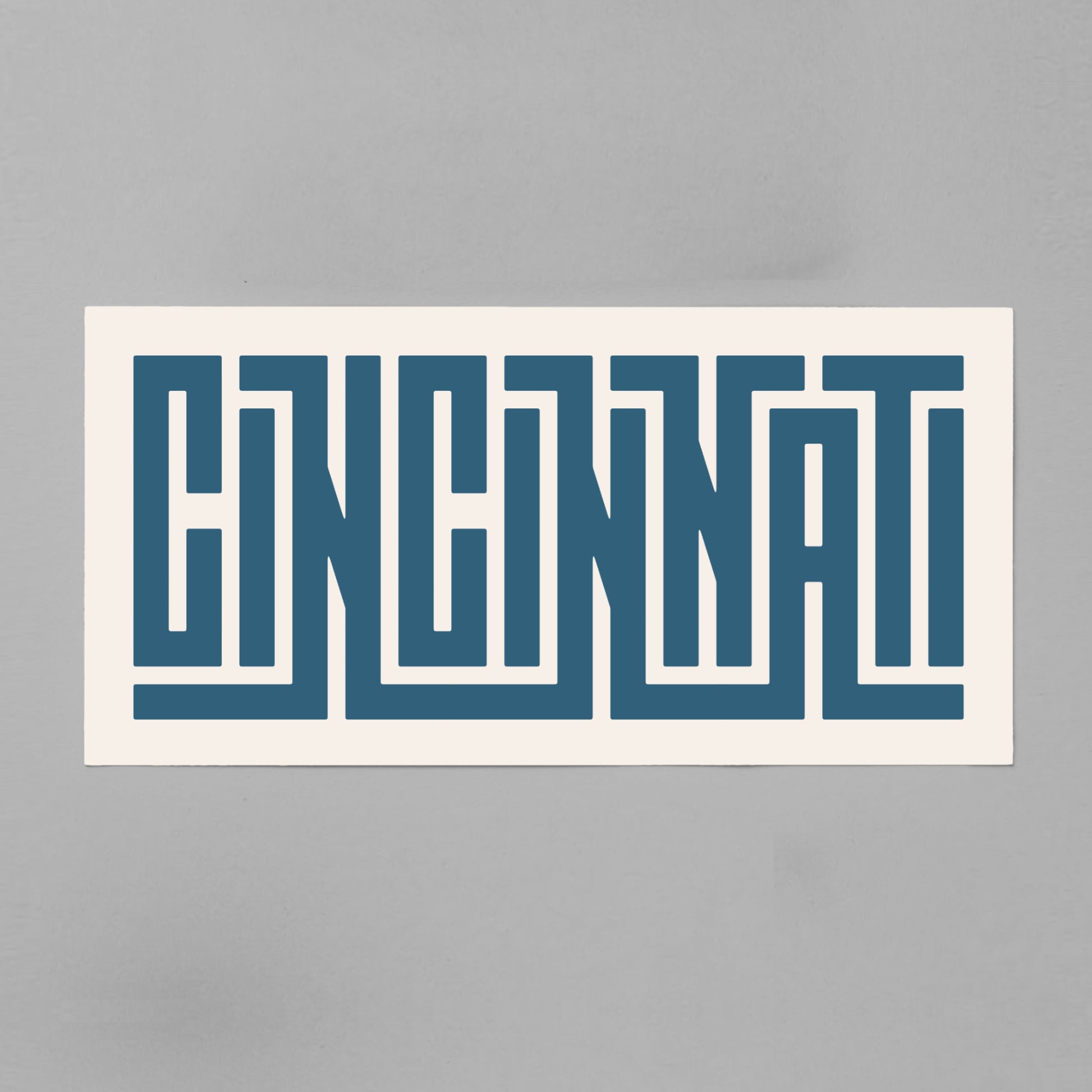 Unframed Cincinnati Poster on Gray Background