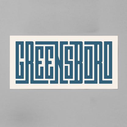 Unframed Greensboro Poster on Gray Background